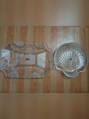 Vintage Studio Nova Clear Glass Serving Tray & Shell Dish Set